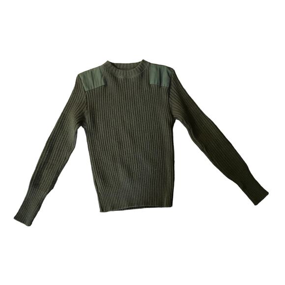 DSCP Valor Collection Army Green Wool Knit Military Crewneck Sweater Size 38 - Picture 1 of 7